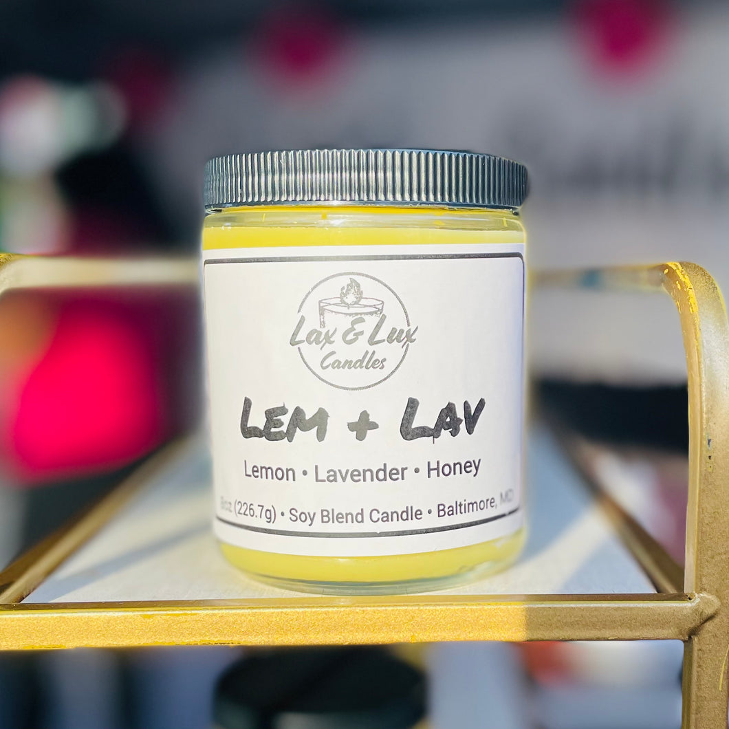 Lem + Lav - 8 oz Jar Candle